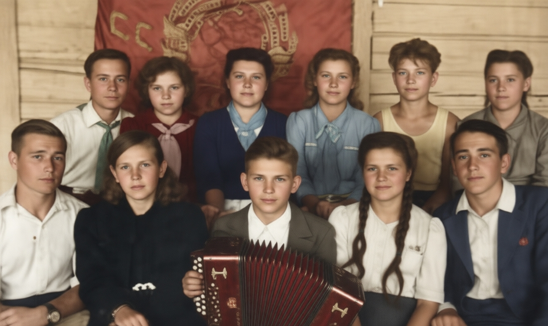 Педагогический коллектив первого послевоенного лагеря. Деревня Опокино. | Школа №15, Гусь-хрустальный, Россия. ( 05.12.2025 )