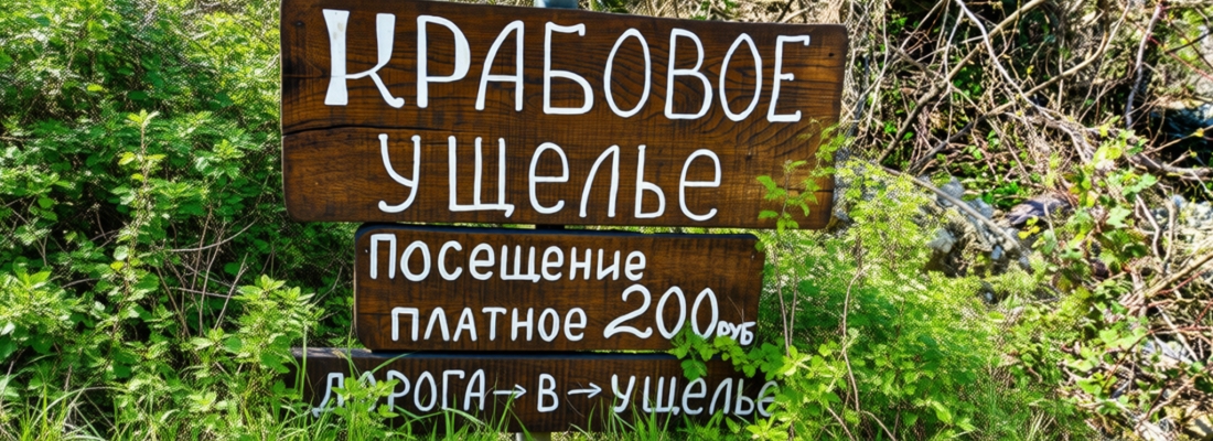 Табличка-указатель в Крабовое ущелье. | Крабовое ущелье в Лазаревском, Сочи, Россия. ( 19.12.2025 )